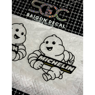 Tem Sticker DTF Michelin Mũm Mĩm Anime, Michelin Baby Chuppy - Kích thước 8cm - 2 Màu Sắc |SGDC - 1 Cặp|