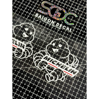 Tem Sticker DTF Michelin Mũm Mĩm Anime, Michelin Baby Chuppy - Kích thước 8cm - 2 Màu Sắc |SGDC - 1 Cặp|