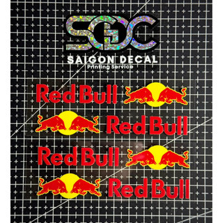 Tem Sticker DTF RedBull Ngang Mini Size, Dán & Tinh Chỉnh Được Nhiều Vị Trí |SGDC - 1 Cặp|