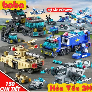 Mô Hình Đồ Chơi Xếp Hình Theo Chủ Đề Cảnh Sát - Máy Bay - Cứu Hỏa, Bộ Đồ Chơi Xếp Hình Trí Tuệ, Quà Sinh Nhật Bobotoys