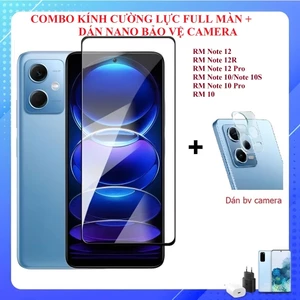 Combo Kính cường lực DànhCho Redmi Note 12R Note 12 Pro Note 10 10S Note 10 Pro Redmi 10 full màn hình +dán bảovệ camera