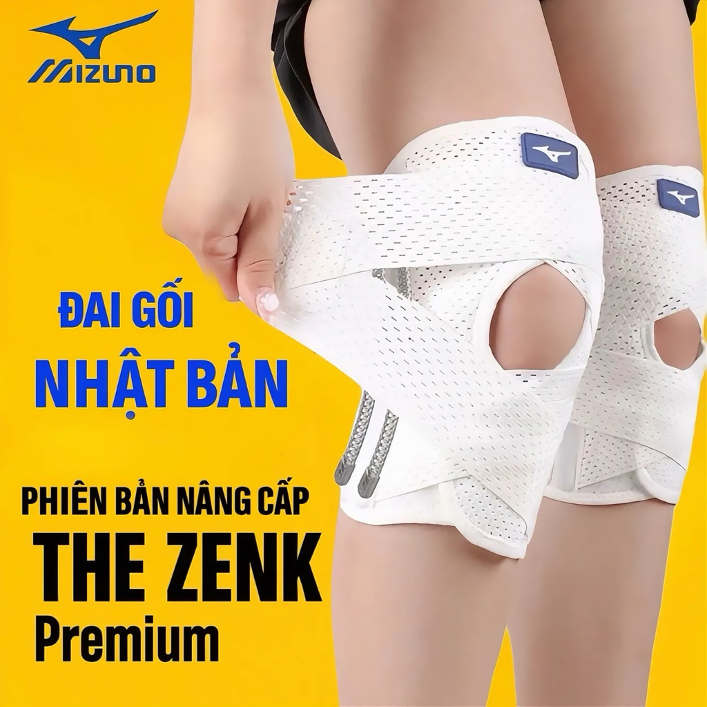 Đai Gối Mizuno The Zenk Premium 2025 – Hỗ Trợ Khớp Gối - Hình Ảnh Thực Tế