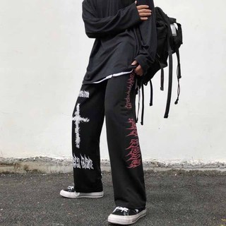 Quần Nỉ Nam Xám Đen Ống Rộng In Hình Thánh Gía Chất Nỉ Unisex Form Đứng Dáng Dài BIGSIZE 40-68kg K1