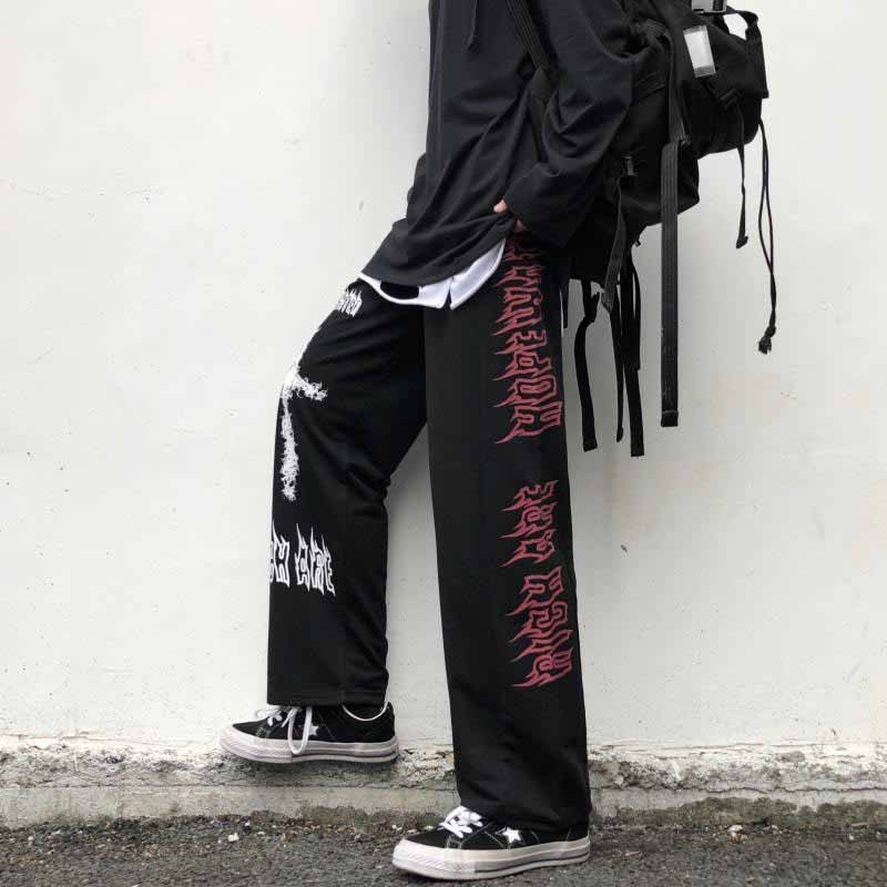 Quần Dài Form Rộng Vải Nỉ Unisex Nam Nữ In Thánh Gía Local Brand Đứng Form Co Giãn Tốt K1