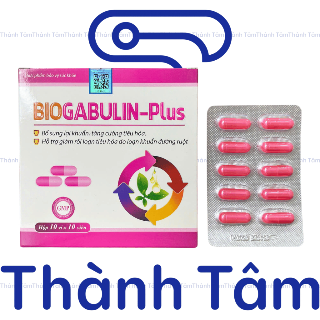 Viên uống Biogabulin-Plus bổ sung lợi khuẩn, tăng cường tiêu hoá - Hộp 100 Viên