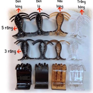 Combo 3 cái cặp tóc càng cua 3 răng và 5 răng nhựa