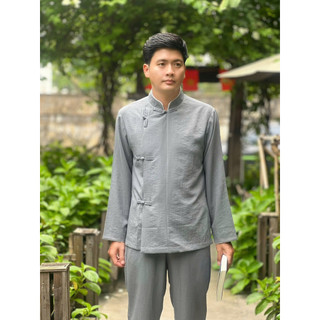 LTụ Nam 4Nút Linen Gân Cao Cấp # Đồ Lam Đi Chùa