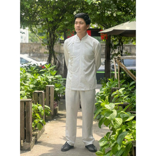 LTụ Nam 4Nút Linen Gân Cao Cấp # Đồ Lam Đi Chùa
