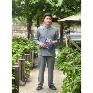 LTụ Nam 4Nút Linen Gân Cao Cấp # Đồ Lam Đi Chùa