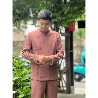 LTụ Nam 4Nút Linen Gân Cao Cấp # Đồ Lam Đi Chùa