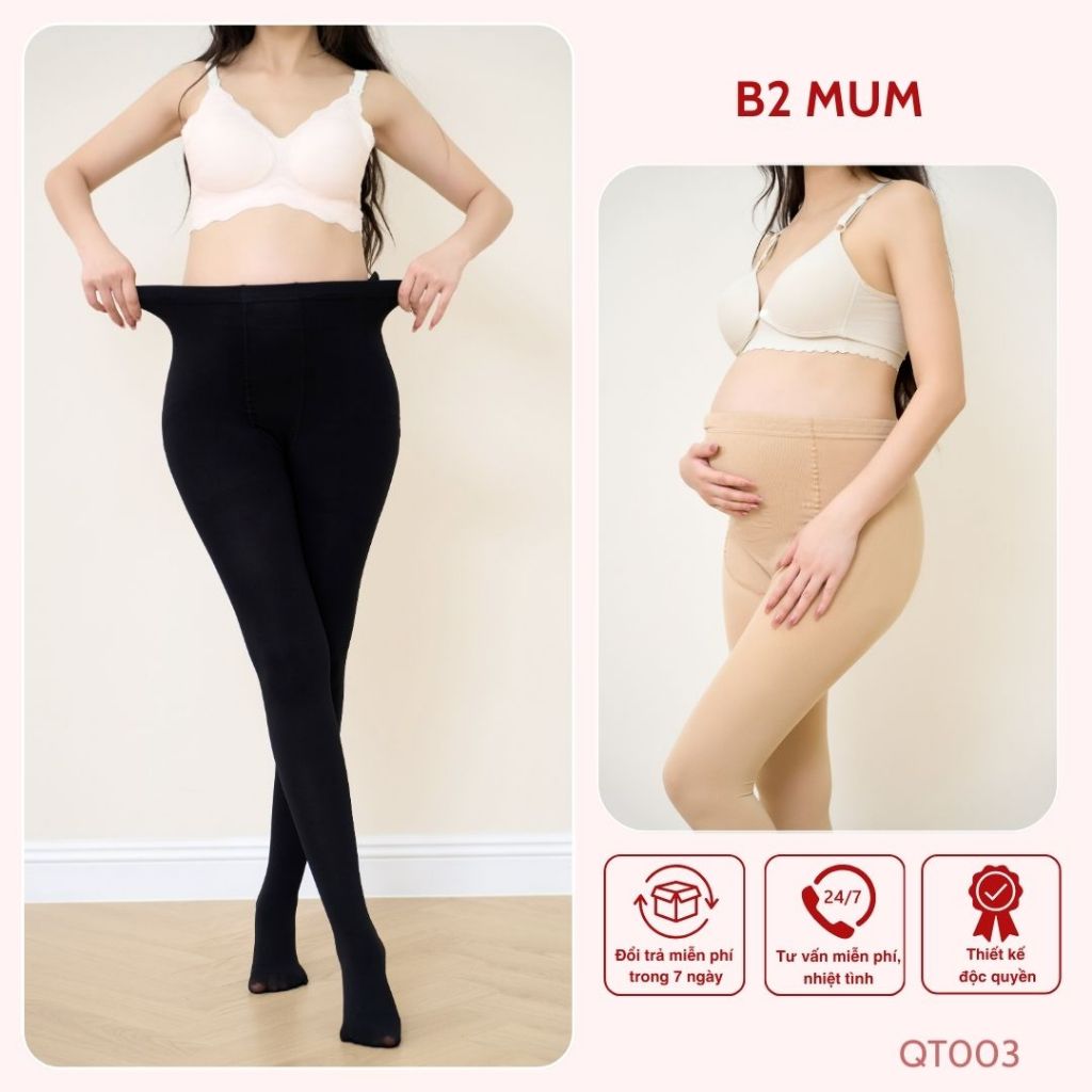 [QUẦN TẤT DÀY] có chun chỉnh bụng, co giãn thoải mái, freesize dưới 75kg - QT003 B2MUM