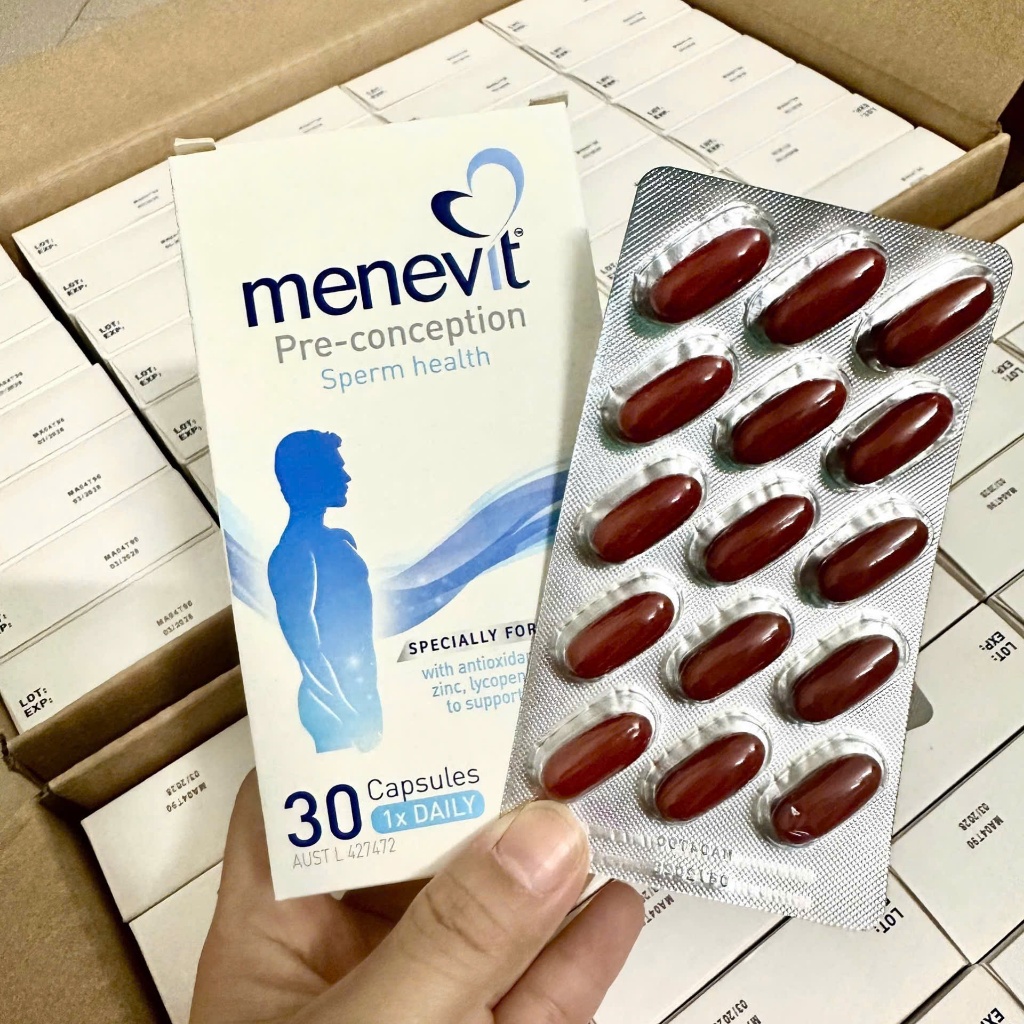 Viên Uống Menevit Nâng Cao Chất Lượng Tinh Trùng Úc 30 viên & 90 viên phục hồi sức khoẻ nam giới