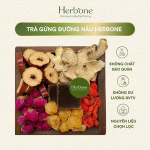 Trà Gừng Đường Nâu HERBONE Làm Ấm Tử Cung Giảm Đau Bụng Kinh Bổ Máu
