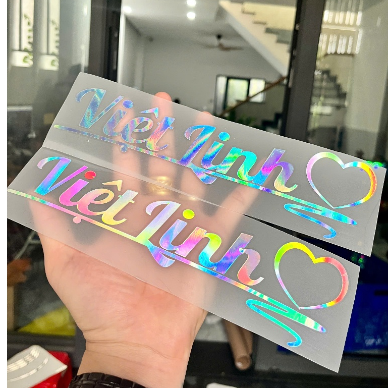 Tem Chữ Ký Theo Yêu Cầu Hologram Cực Đẹp , Dán Trang Trí Đa Vị Trí Xe ...