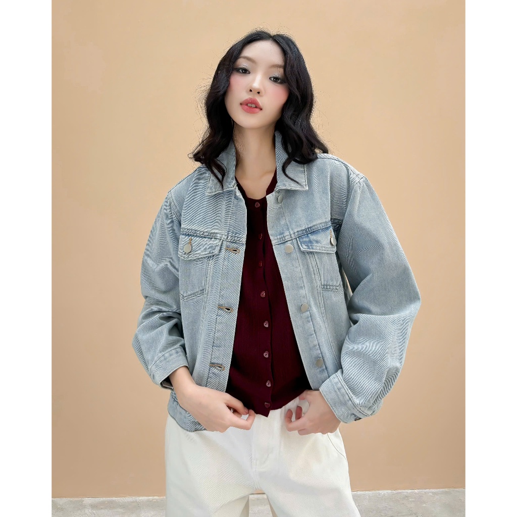 Áo khoác jean nữ form vừa Nako Miều Est.2013 phong cách cá tính dễ phối đồ