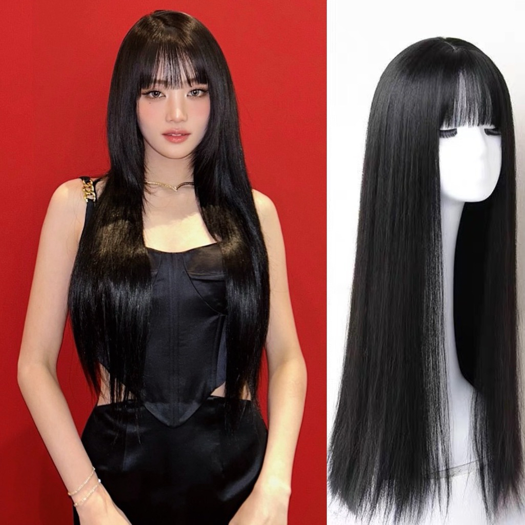 [HÌNH THẬT] TÓC GIẢ NGUYÊN ĐẦU THẲNG DÀI LƯỚI HOA CAO CẤP KÈM TRÙM TÓC THẬT
