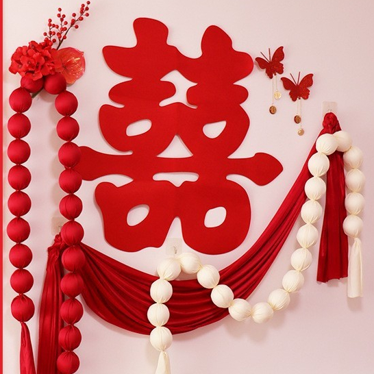 Chuỗi châu nhung trang trí đám cưới, Noel, Giáng sinh, lễ Tết - Kem Shop K131