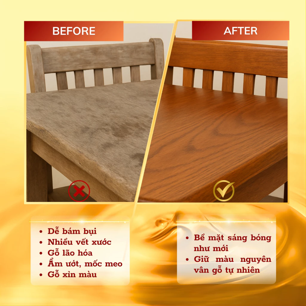 {MUA 1 TẶNG 1} Dầu sáp ong lau đồ gỗ Đại Lâm Mộc- Đánh bóng, làm mới, bảo vệ độ bền gỗ, hỗ trợ ngăn