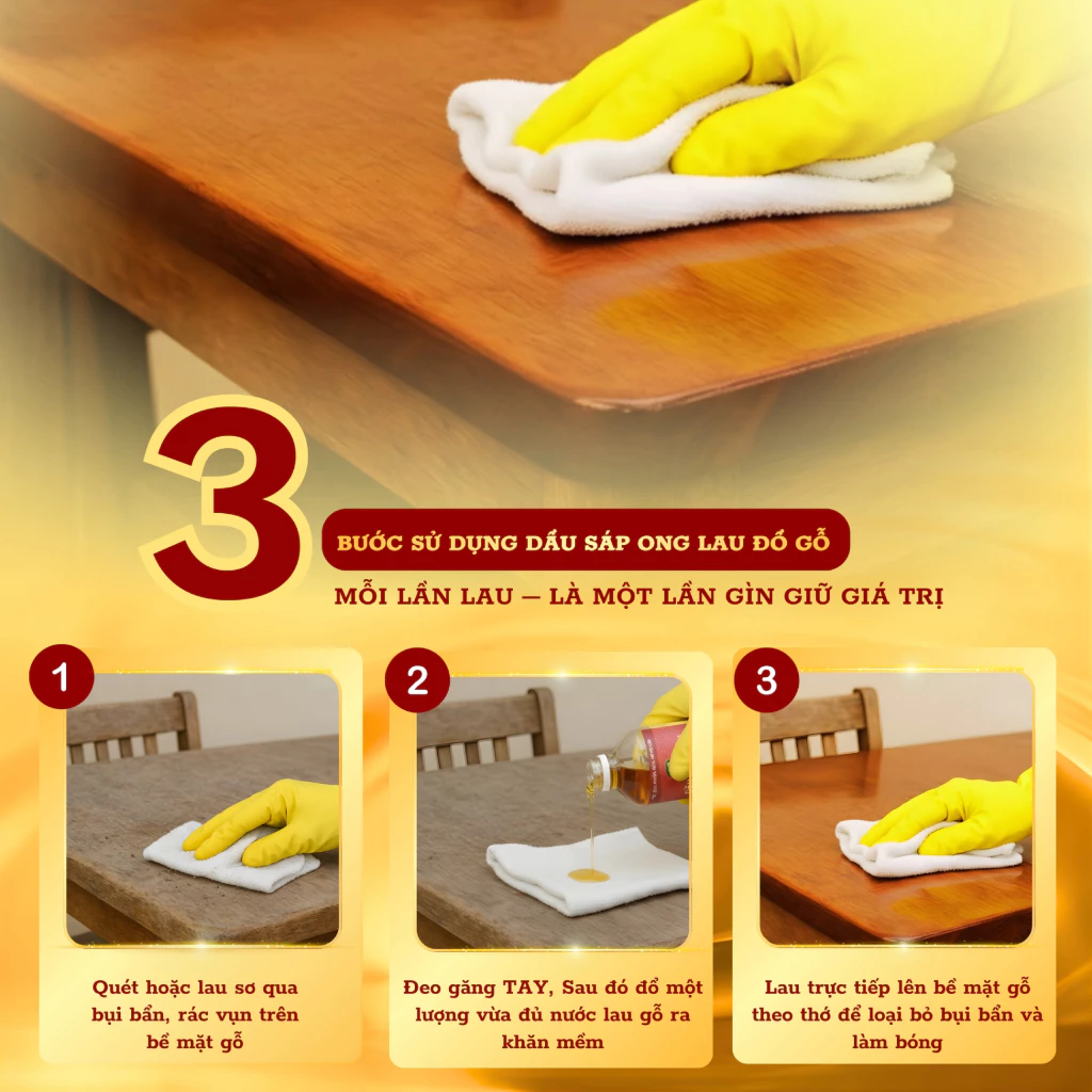 {MUA 1 TẶNG 1} Dầu sáp ong lau đồ gỗ Đại Lâm Mộc- Đánh bóng, làm mới, bảo vệ độ bền gỗ, hỗ trợ ngăn