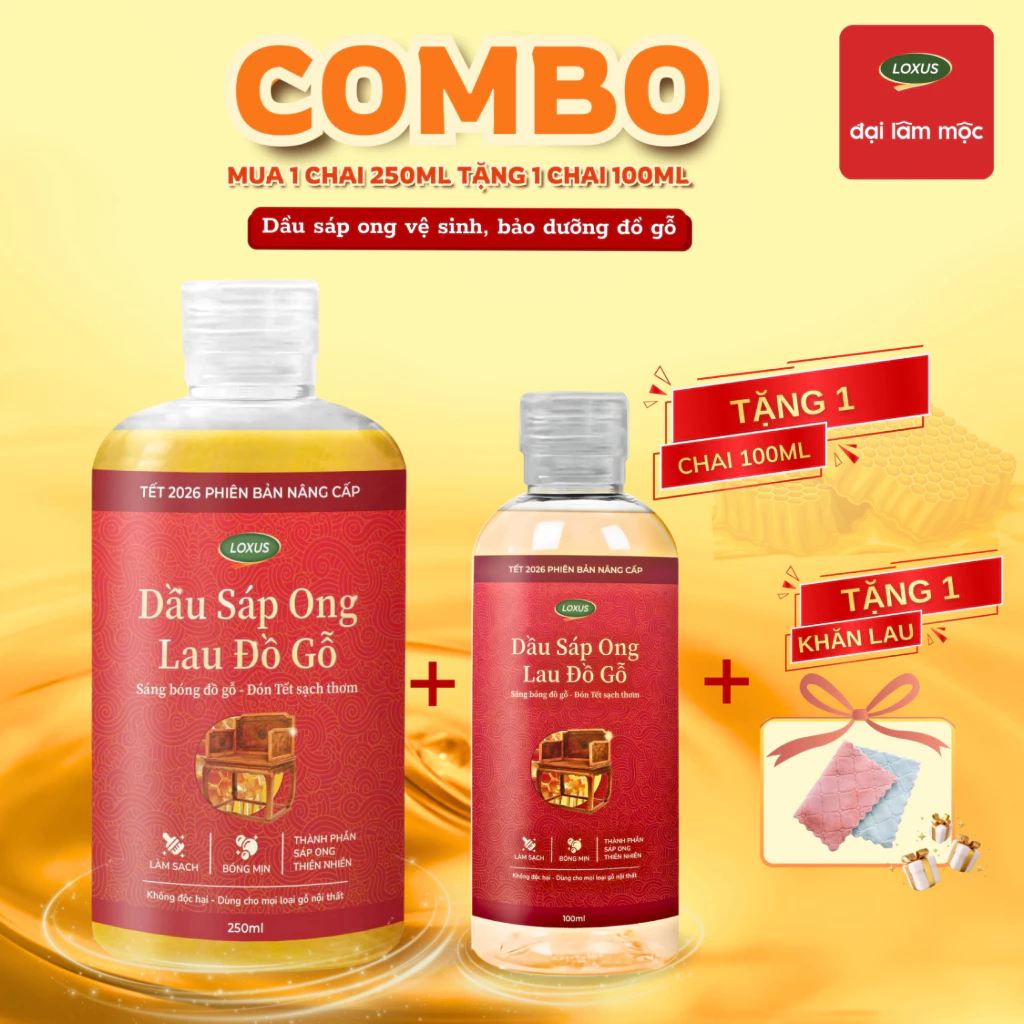 {MUA 1 TẶNG 1} Dầu sáp ong lau đồ gỗ Đại Lâm Mộc- Đánh bóng, làm mới, bảo vệ độ bền gỗ, hỗ trợ ngăn