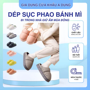 Dép Sục Bông Bánh Mỳ, Dép Sục Phao Siêu Nhẹ Chống Thấm Nước Giữ Ấm Mùa Đông