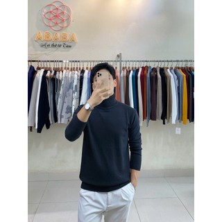 Áo len nam cổ lọ ABABA len mềm mịn dáng ôm body giữ ấm tốt size 50-85kg hàng QC màu nhã nhặn lo-6602