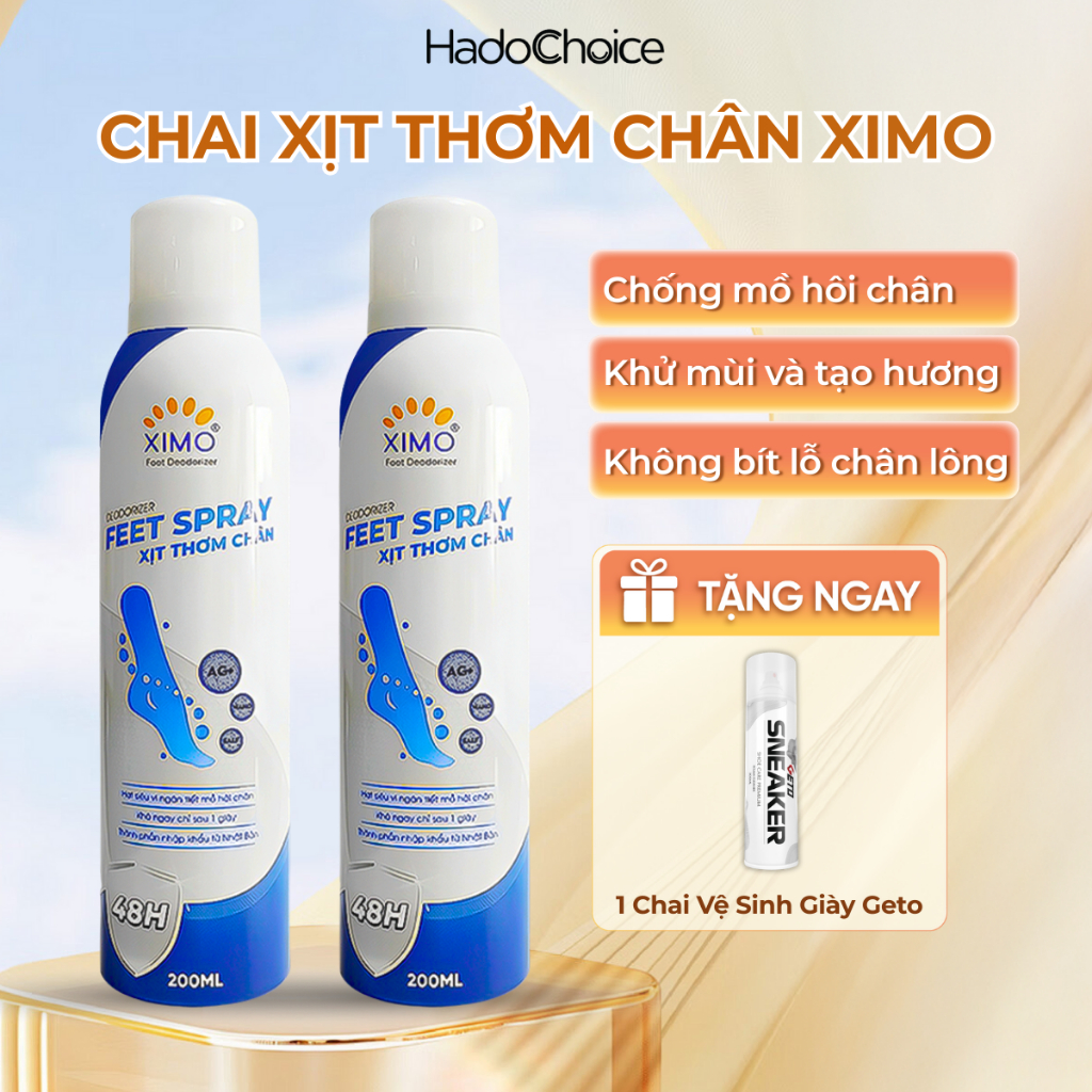 Xịt thơm chân xịt khử mùi hôi chân XIMO lưu hương thơm, Xịt thơm giày khử mùi giày chống hôi chân