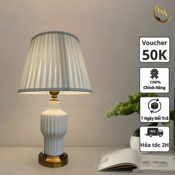 Đèn bàn đèn ngủ để bàn EVA AP6008 trang trí phòng khách, phòng ngủ, bàn làm việc sang trọng bảo hành 12 tháng