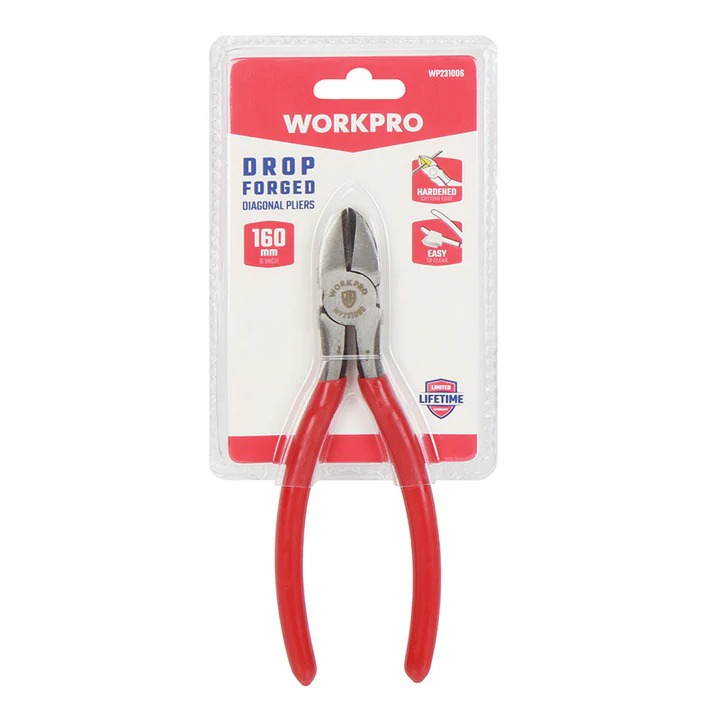 Kìm cắt WORKPRO 160mm (6 inch) WP231006, 190mm (7-1/2 inch) WP231007 chất liệu bằng thép Cacbon bền bỉ được xử lí nhiệt