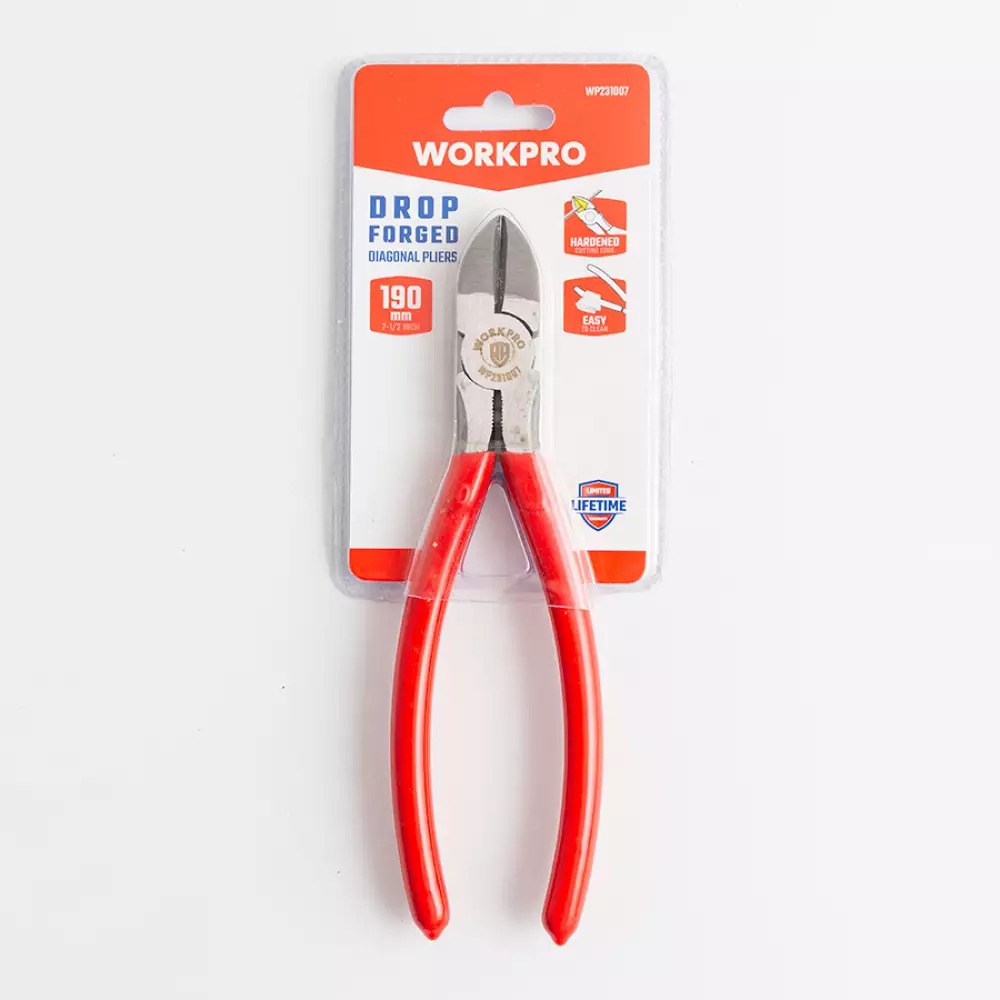 Kìm cắt WORKPRO 160mm (6 inch) WP231006, 190mm (7-1/2 inch) WP231007 chất liệu bằng thép Cacbon bền bỉ được xử lí nhiệt