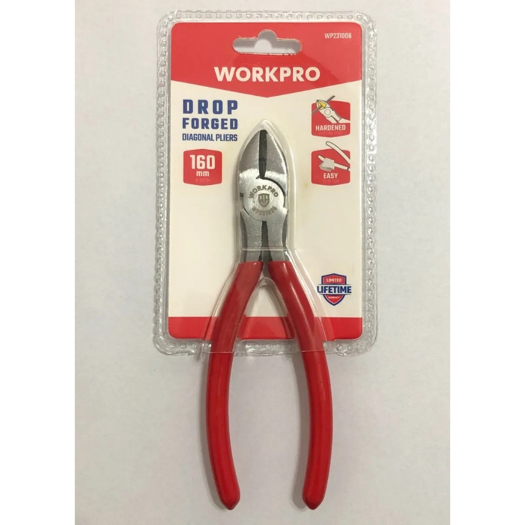 Kìm cắt WORKPRO 160mm (6 inch) WP231006, 190mm (7-1/2 inch) WP231007 chất liệu bằng thép Cacbon bền bỉ được xử lí nhiệt