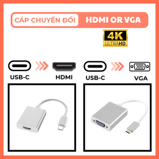 Cáp Chuyển Đổi Type-C Sang HDMI VGA – Cable USB 3.1 Type-C To HDMI VGA Cho MacBook, Laptop,...