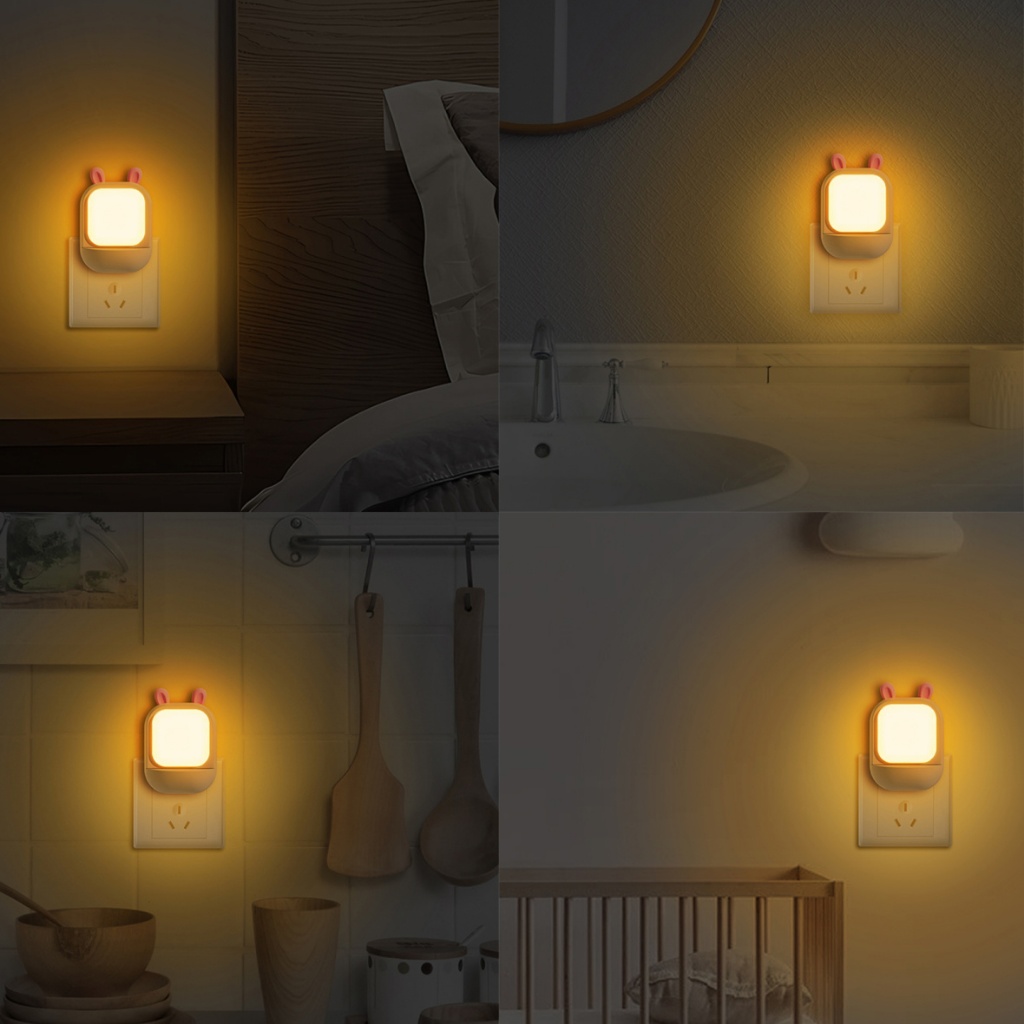 Đèn ngủ thông minh hình thỏ dễ thương, remote điều khiển, decor phòng ngủ, quà tặng giáng sinh
