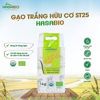 Gạo trắng hữu cơ ST25 Hoa Sữa/ Hasabio- Leaf Organic