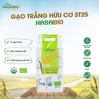 Gạo trắng hữu cơ ST25 Hoa Sữa/ Hasabio- Leaf Organic