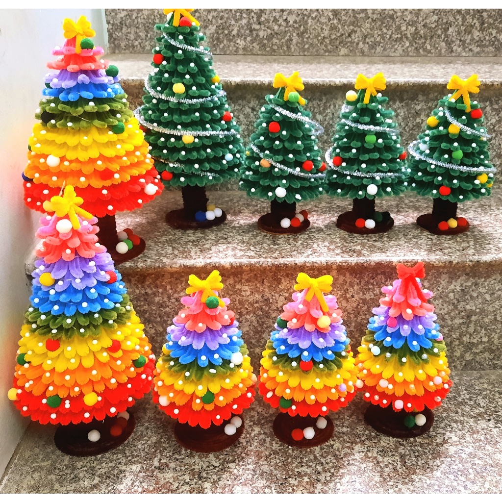 [2025] Cây Thông Noel Kẽm Nhung Handmade quà tặng, Decor trang trí giáng sinh (có đèn)