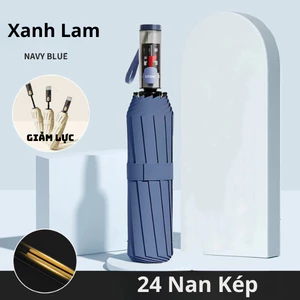 Ô Tự Động Cán Trong Suốt Cơ Chế Đóng Chậm, Dù 24 Nan Kép Chống Nắng, Chống Tia UV, Che Mưa