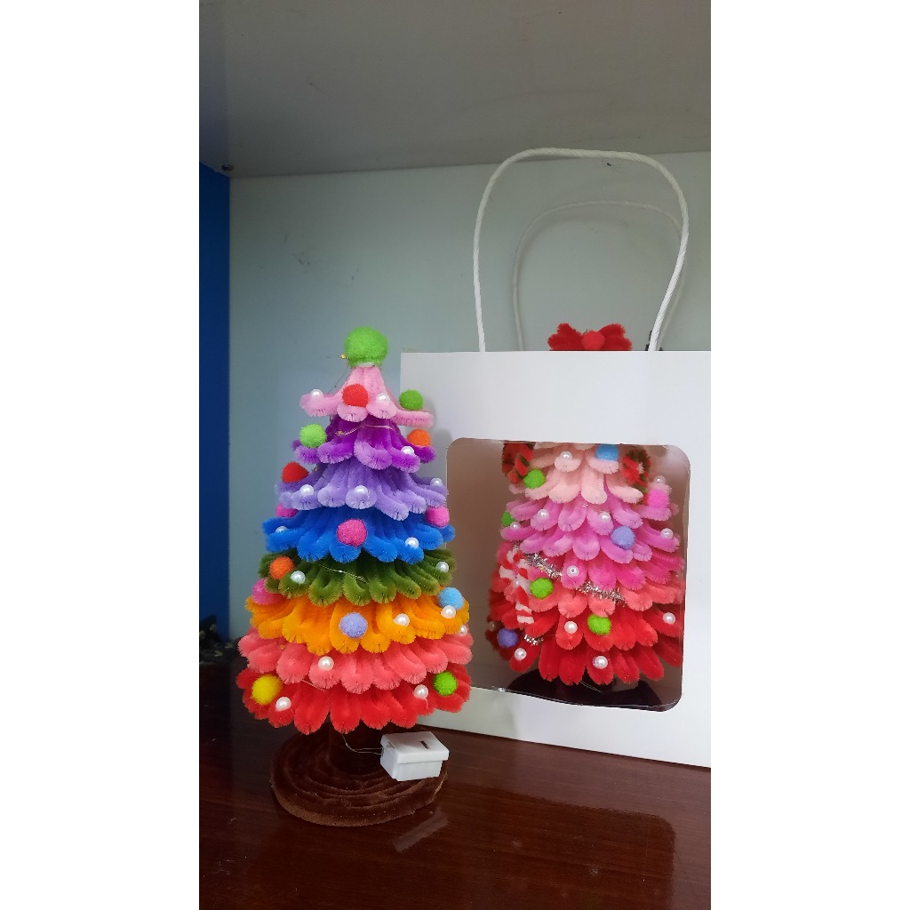 [2025] Cây Thông Noel Kẽm Nhung Handmade quà tặng, Decor trang trí giáng sinh (có đèn)