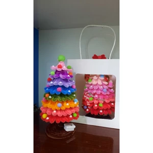 Cây Thông Noel Kẽm Nhung Handmade quà tặng, Decor trang trí giáng sinh (có đèn)