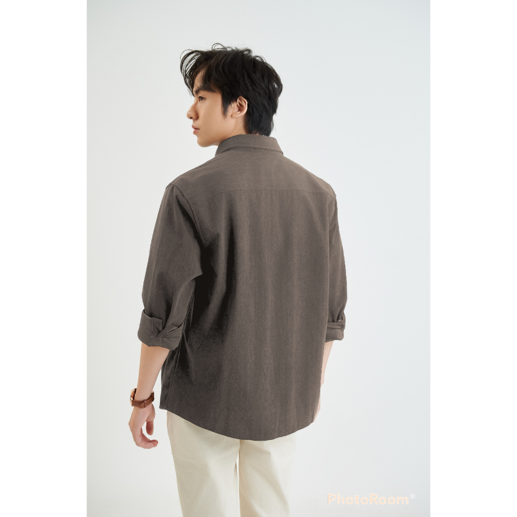 Áo Sơ Mi Dài Tay RTCLASSY Chất Liệu Nhung Tăm Không Xù Form Regular Trẻ Trung