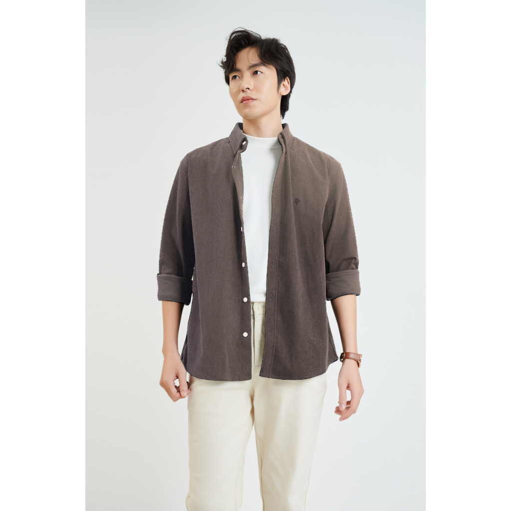 Áo Sơ Mi Dài Tay RTCLASSY Chất Liệu Nhung Tăm Không Xù Form Regular Trẻ Trung