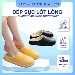 Dép đi trong nhà Chống Thấm NướcChống Trơn Trượt Dép Nữ Lông Cừu Ngoài Trời Trong Nhà Cặp Đôi Giày Ấm Áp