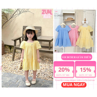 Váy Bé Gái Xô Thêu Lavie AZD545 – Chất Xô Cotton Mềm, Form Rộng Thoải Mái