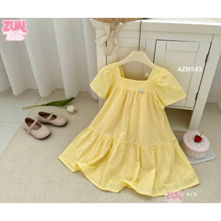 Váy Bé Gái Xô Thêu Lavie AZD545 – Chất Xô Cotton Mềm, Form Rộng Thoải Mái