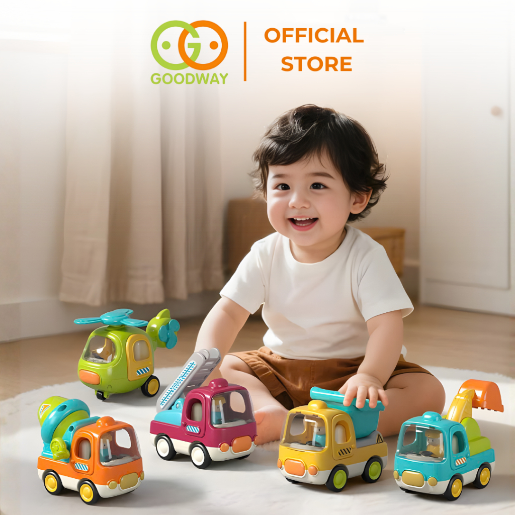 Ô Tô Đồ Chơi Trẻ Em Goodway Xe Tải Xe Trộn Bê Tông Xe Xúc Cát Có Nhạc Xe Công Trình Đồ Chơi Cho Bé