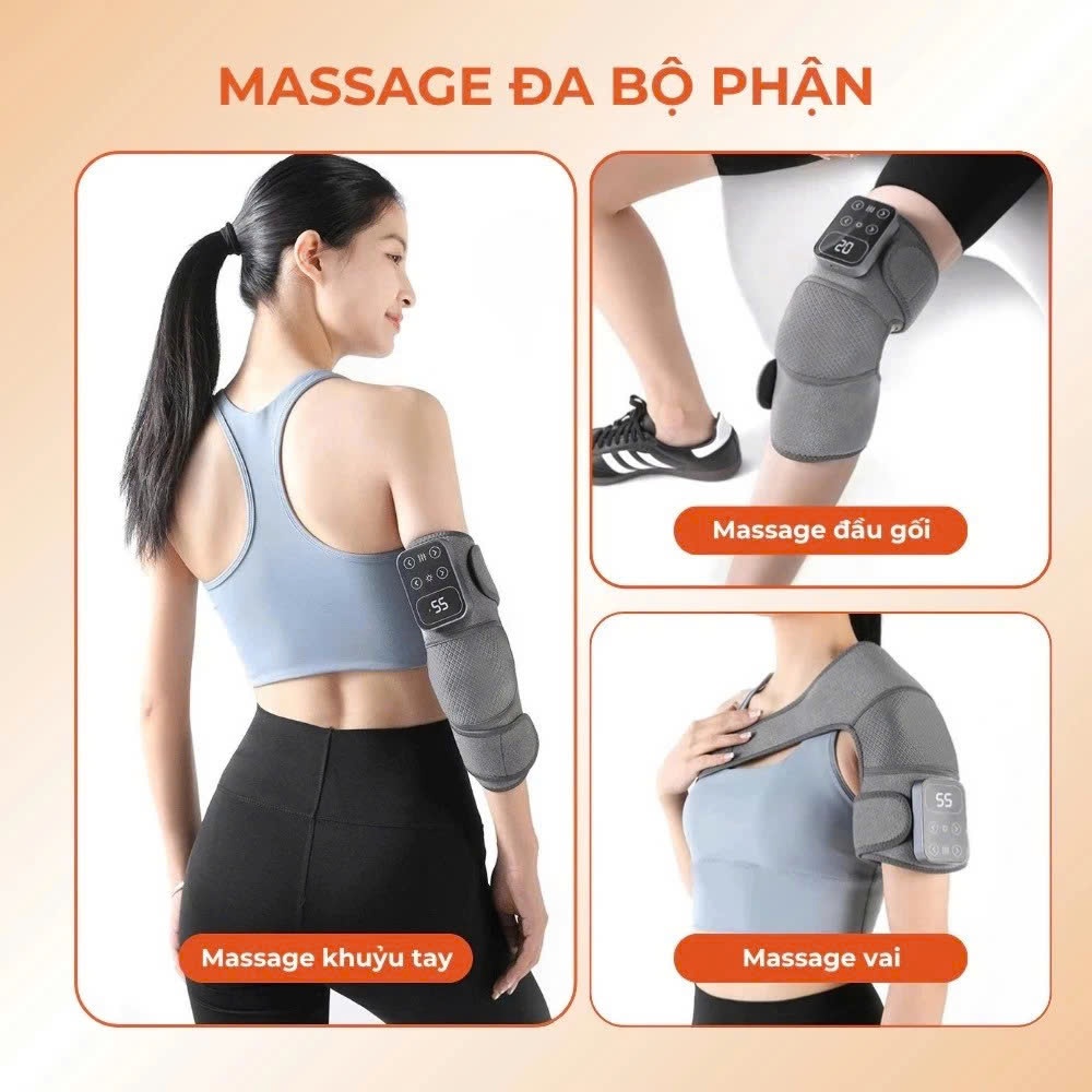 Máy Massage Đầu Gối Đai Massage Cao Cấp Hỗ Trợ Giảm Đau Nhức Khớp Gối, Khuỷu Tay Có Nhiệt Hồng Ngoại