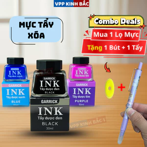 Combo Mực Ink Xóa Tặng 1 Bút Máy + 1 Tẩy – Mực Bơm Bút Máy Tẩy Xóa Được Dành cho học Sinh.