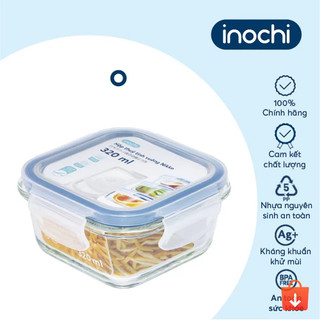 Hộp đựng thực phẩm thủy tinh vuông Nikko Inochi – không BPA, chịu lực tốt, an toàn sức khỏe