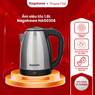 Ấm Siêu Tốc NAGAKAWA NAG0308 1.8l (1.8 Lít) Bảo Hành 12 Tháng