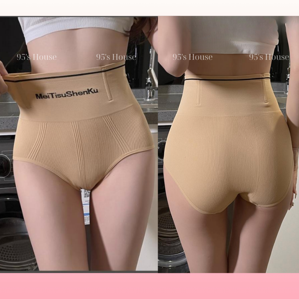 Quần Gen Nịt Bụng Cotton Định Hình 4 Thanh Chống Cuộn Cạp Cao Thoáng Khí QG21